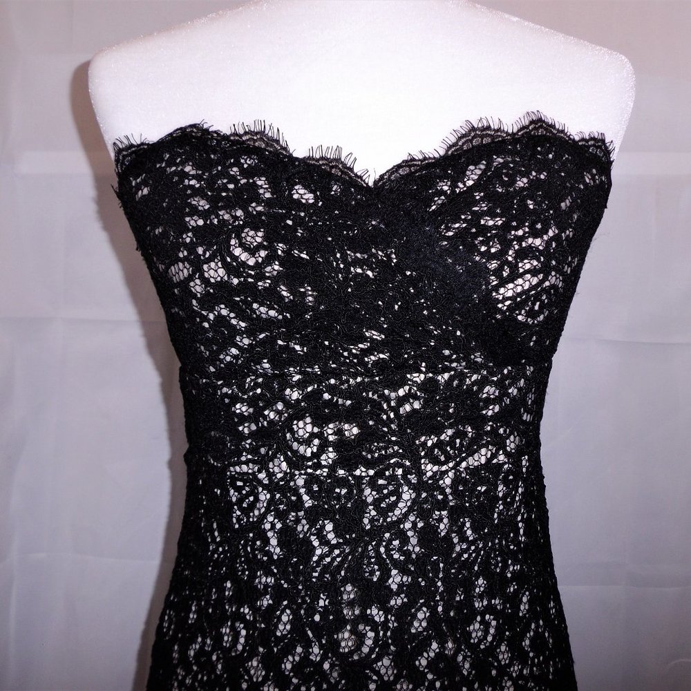 White House Black Market Strapless Lace Dress